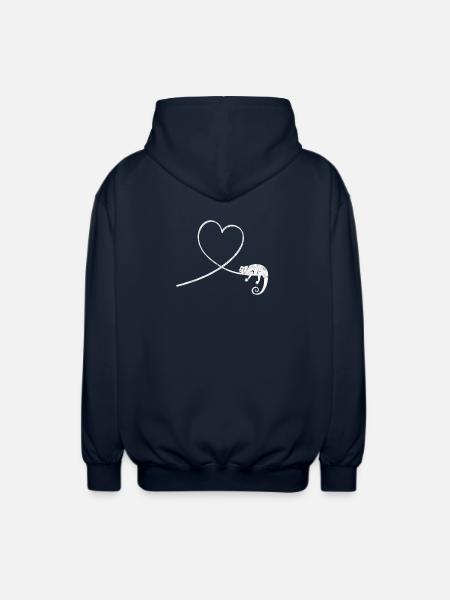 Chameleon Reptile Terrarium Pet Gift - Unisex Hooded Jacket - navy