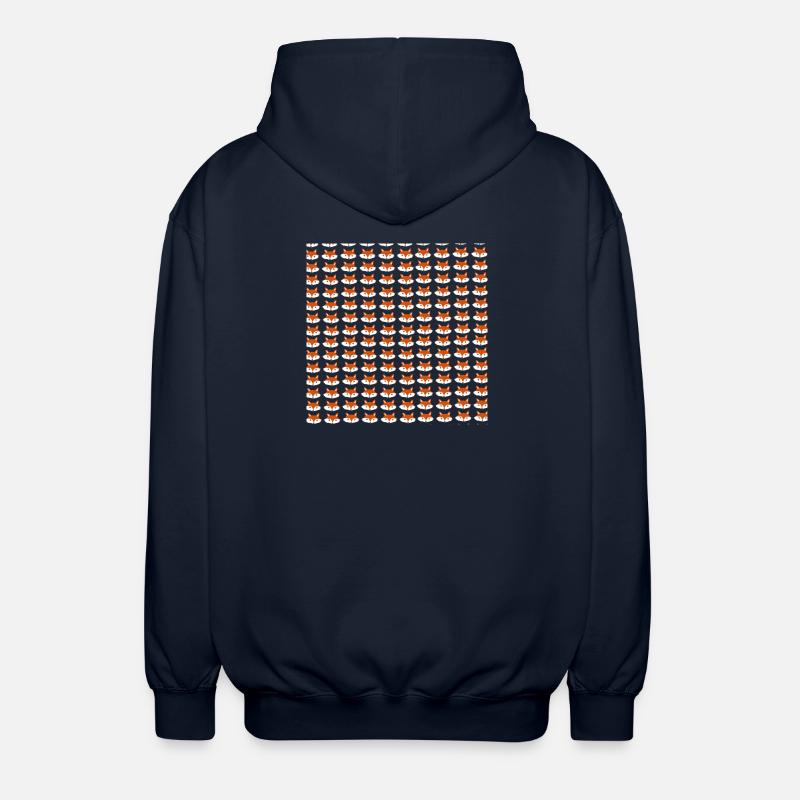 Fox head pattern, children's pattern - Unisex Hooded Jacket - navy