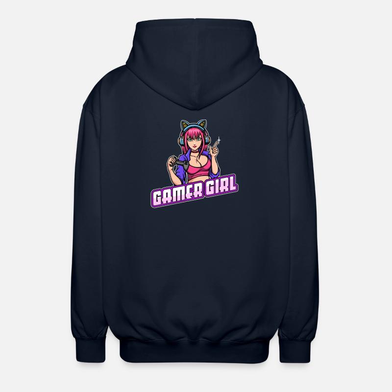 Gamer Queen Headset Controller Zocker - Unisex Hooded Jacket - navy