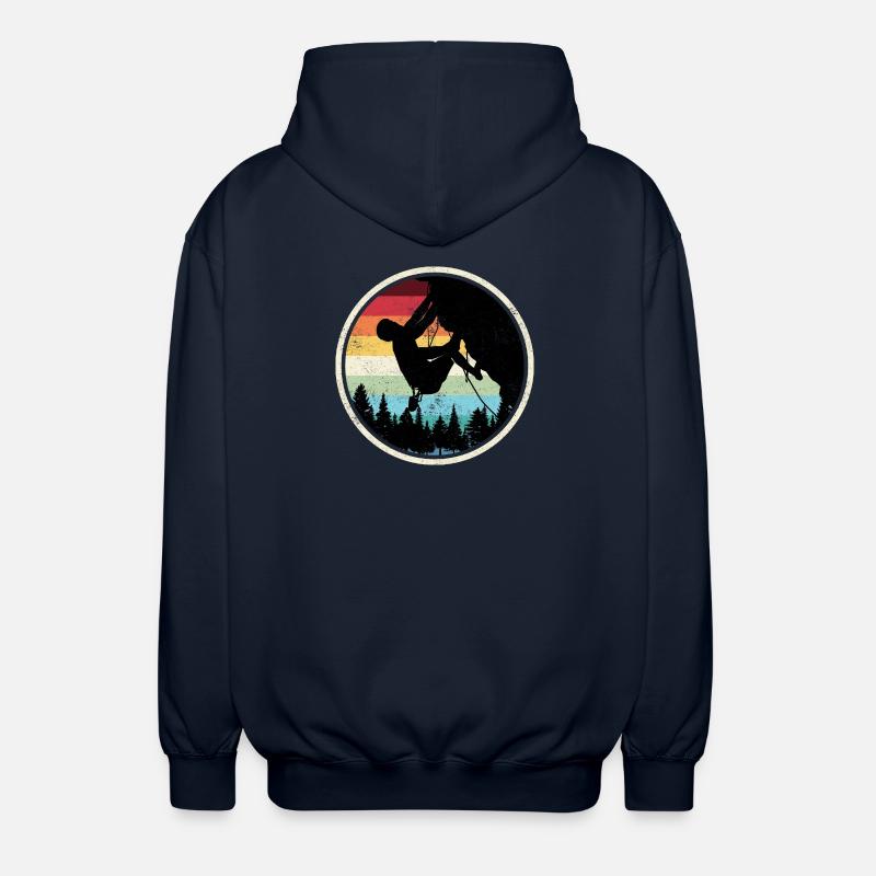 Rainbow Forest Climber Silhouette - Unisex Hooded Jacket - navy