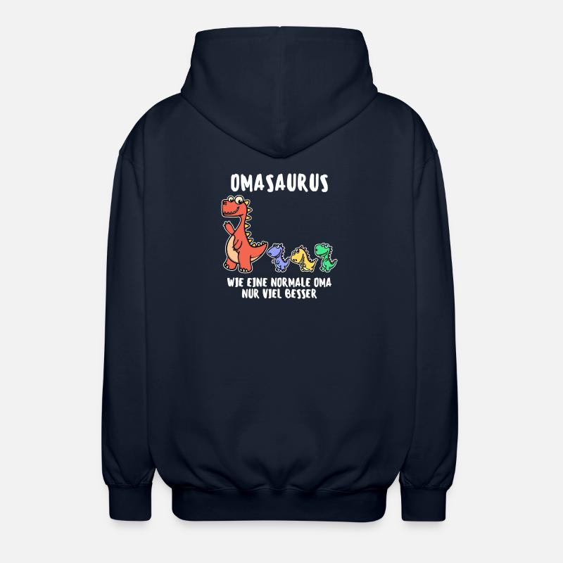 Dinosaurier Statement Oma Großmutter Alte Frau - Unisex Kapuzenjacke - Navy