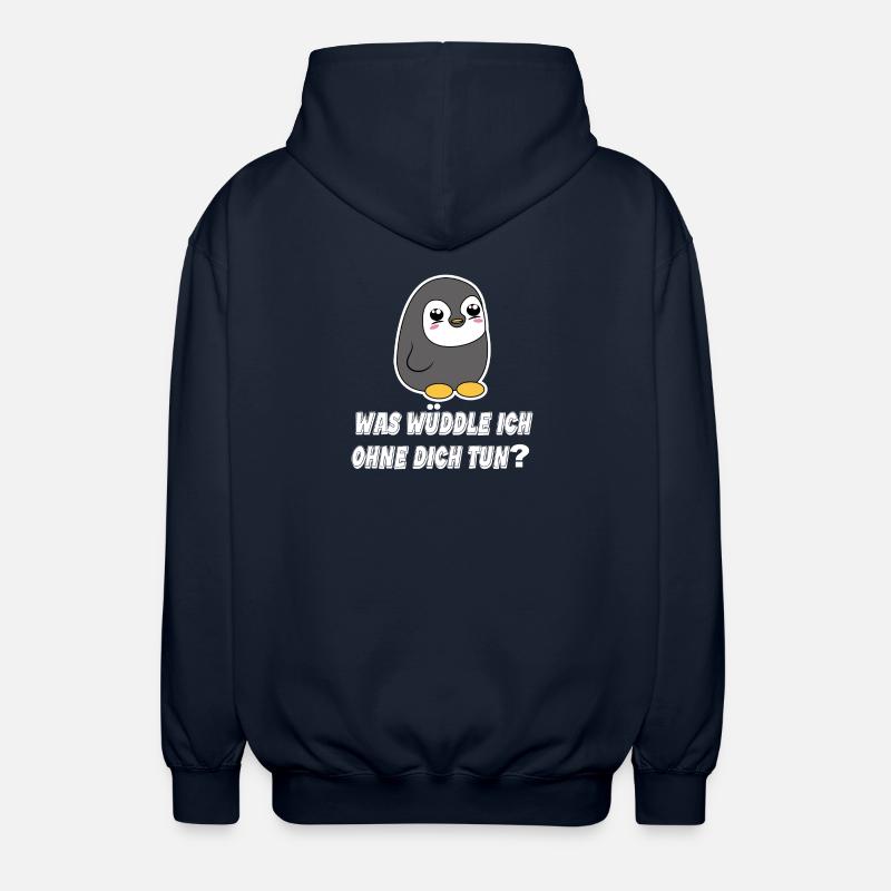 Pinguin Statement Seevogel Tier Arktis Vogel - Unisex Kapuzenjacke - Navy