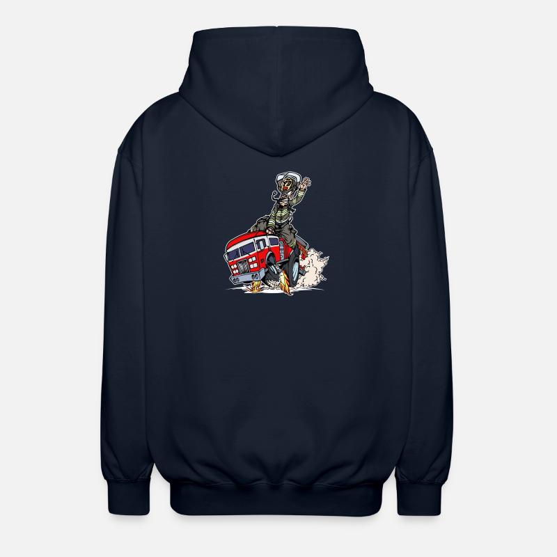 Fire Fire Engine Firefighter Rescuer - Unisex Hooded Jacket - navy