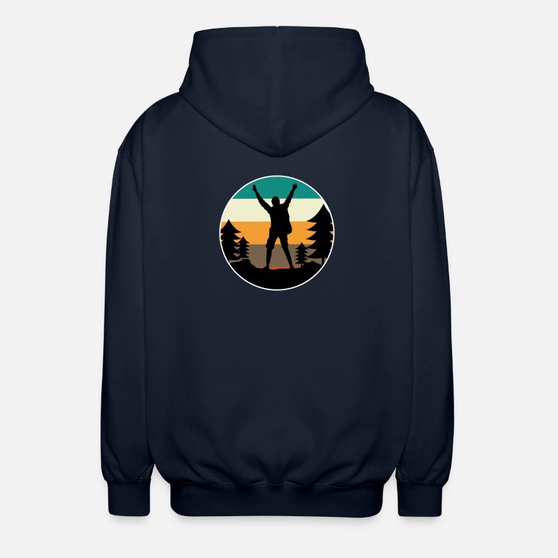 Berggipfel Wanderer Wanderung Bergsteigen Klettern - Unisex Kapuzenjacke - Navy