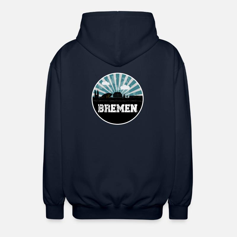 Bremen Skyline Blue Hour - Unisex Hooded Jacket - navy