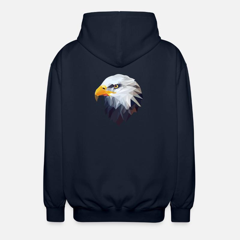 Stylized, geometric eagle - Unisex Hooded Jacket - navy