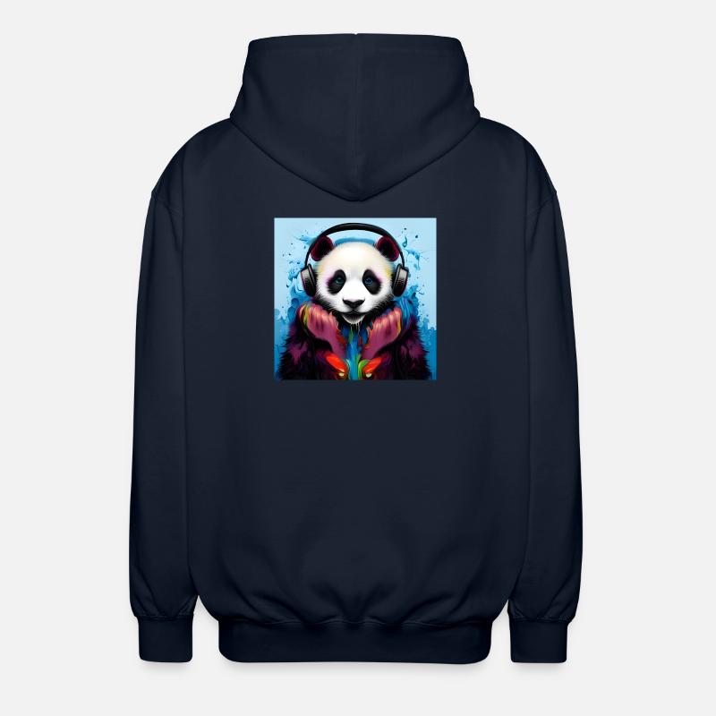 Panda avec casque néon - Veste à capuche unisexe - marine