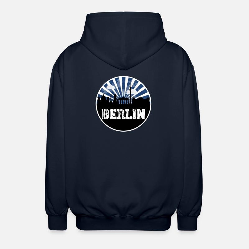 Berlin Skyline Blue Hour - Unisex Kapuzenjacke - Navy