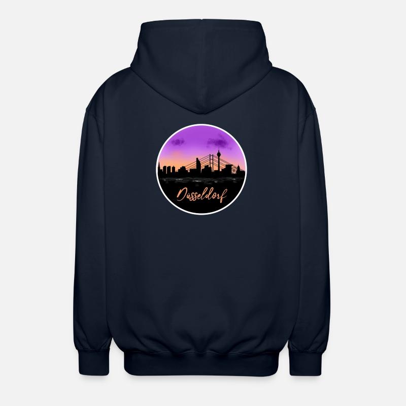 Dusseldorf Fine Skyline - Unisex Hooded Jacket - navy