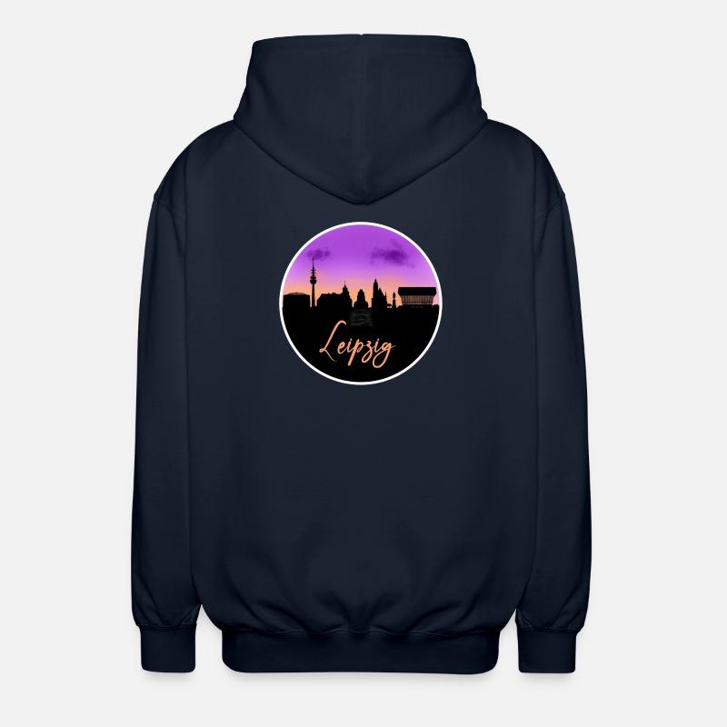 Leipzig Fine Skyline - Unisex Kapuzenjacke - Navy