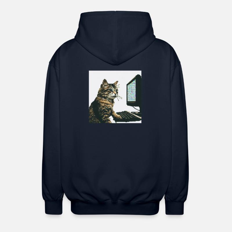 Pixelhackercat - Unisex Kapuzenjacke - Navy