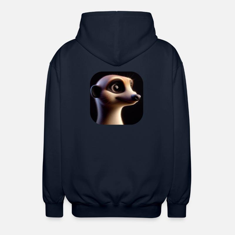 Süßes Erdmännchen im Animationsstil - Unisex Kapuzenjacke - Navy