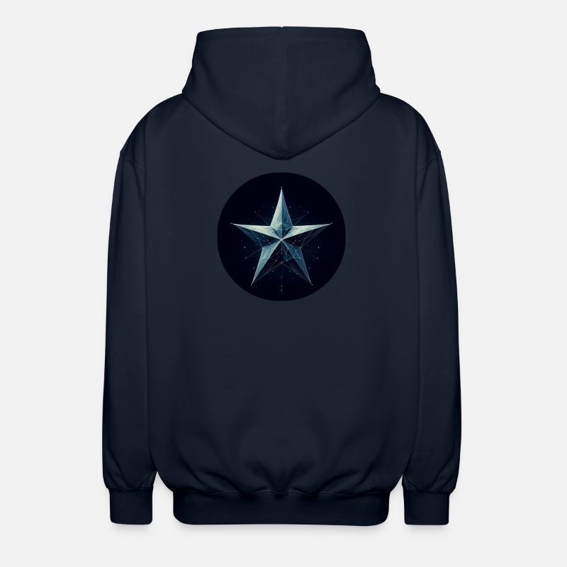 Blauer Stern im Polygon Stil - Unisex Kapuzenjacke - Navy