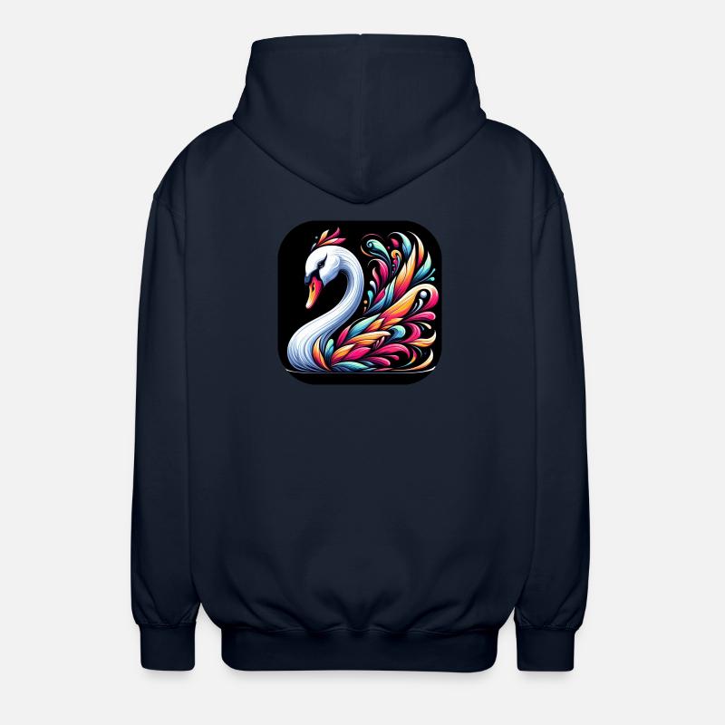 Schwan Tier bunt Comic Cartoon - Unisex Kapuzenjacke - Navy