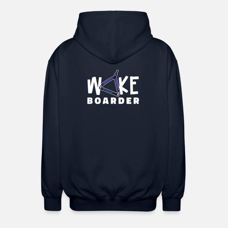 Surfing Kitesurfer Statement Wakeboard - Unisex Hooded Jacket - navy