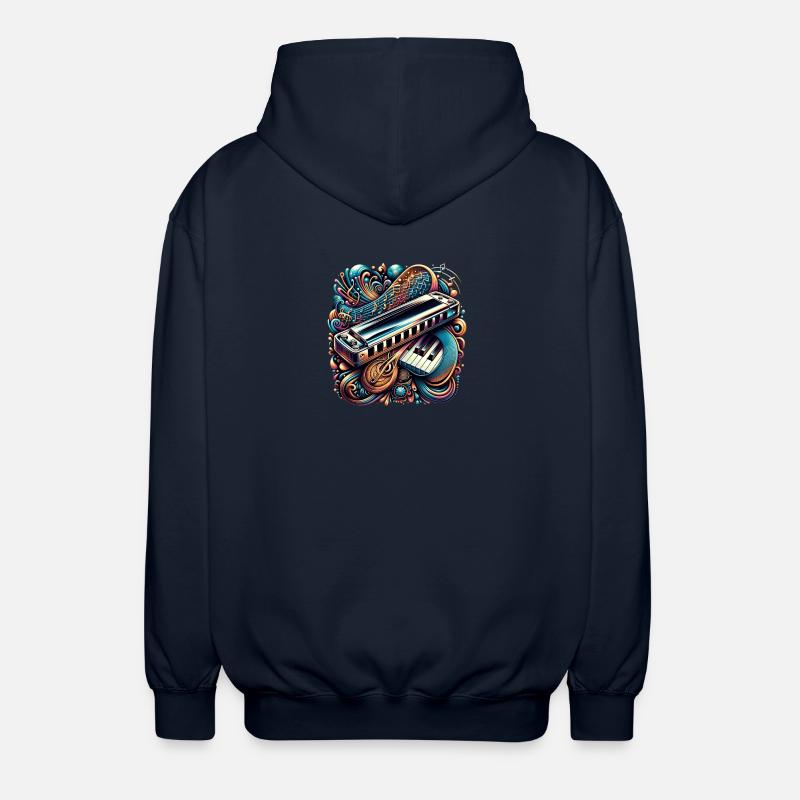 Design abstrait d'harmonica - Veste à capuche unisexe - marine