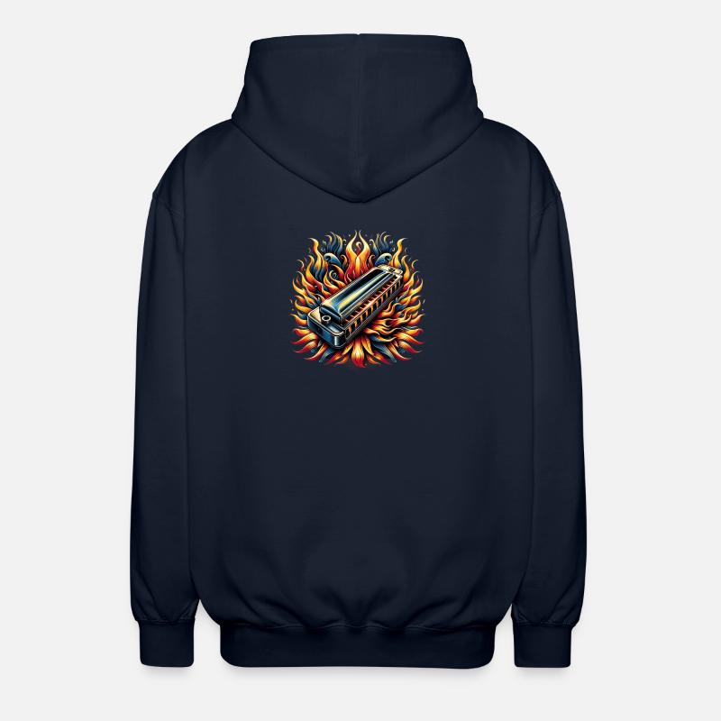 Harmonica abstract design - Unisex Hooded Jacket - navy
