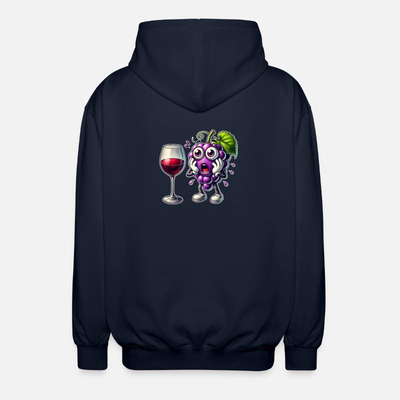 Funny wine grape design - Unisex Hooded Jacket - navy