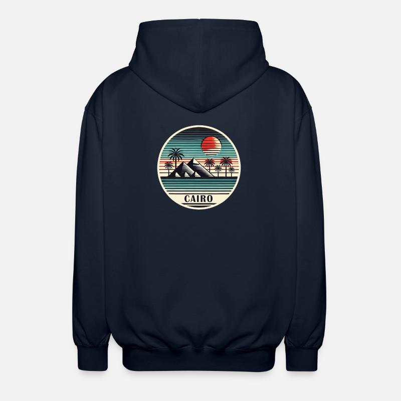 Le Caire, Égypte, Pyramides, Désert - Veste à capuche unisexe - marine