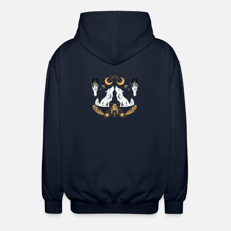 Lunar Wolves Emblem - Unisex Hooded Jacket - navy