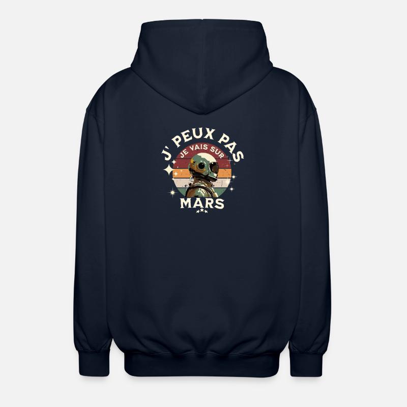 Astronaut ship on Mars - Unisex Hooded Jacket - navy