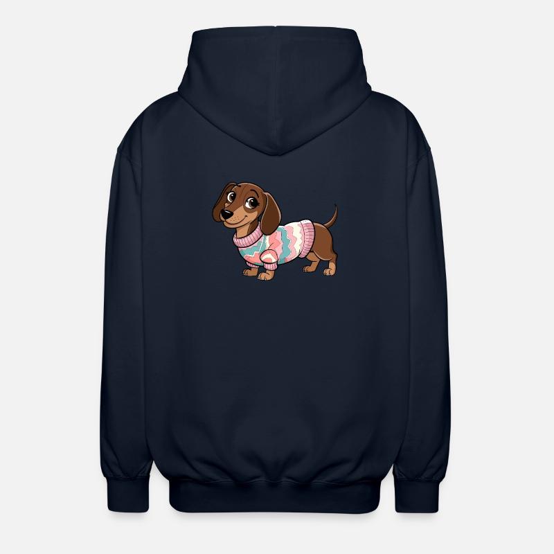 Kuscheliger Pullover Dackel - Unisex Kapuzenjacke - Navy