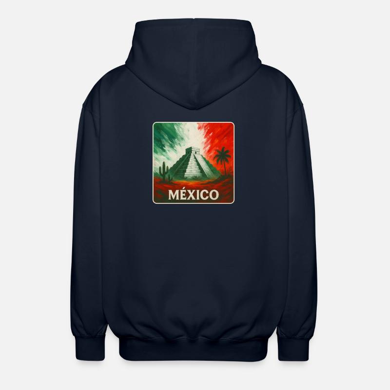 Conception des pyramides du Mexique - Veste à capuche unisexe - marine