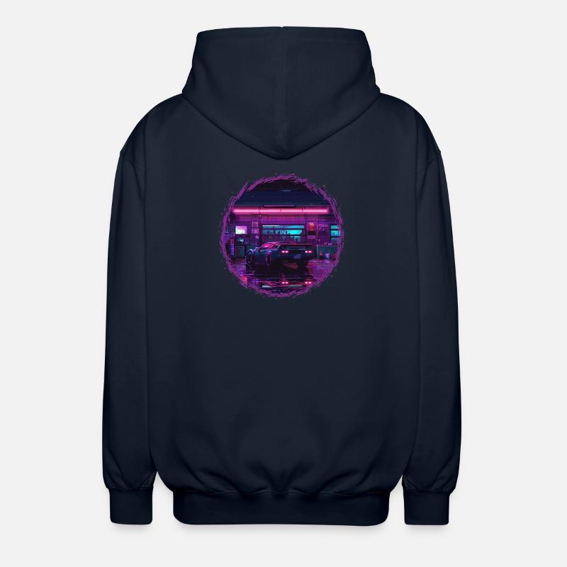 Neon Garage – Édition RétroRift Nuit - Veste à capuche unisexe - marine