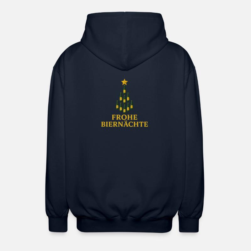 Frohe Biernächte Bier Weihnachtsbaum - Unisex Kapuzenjacke - Navy