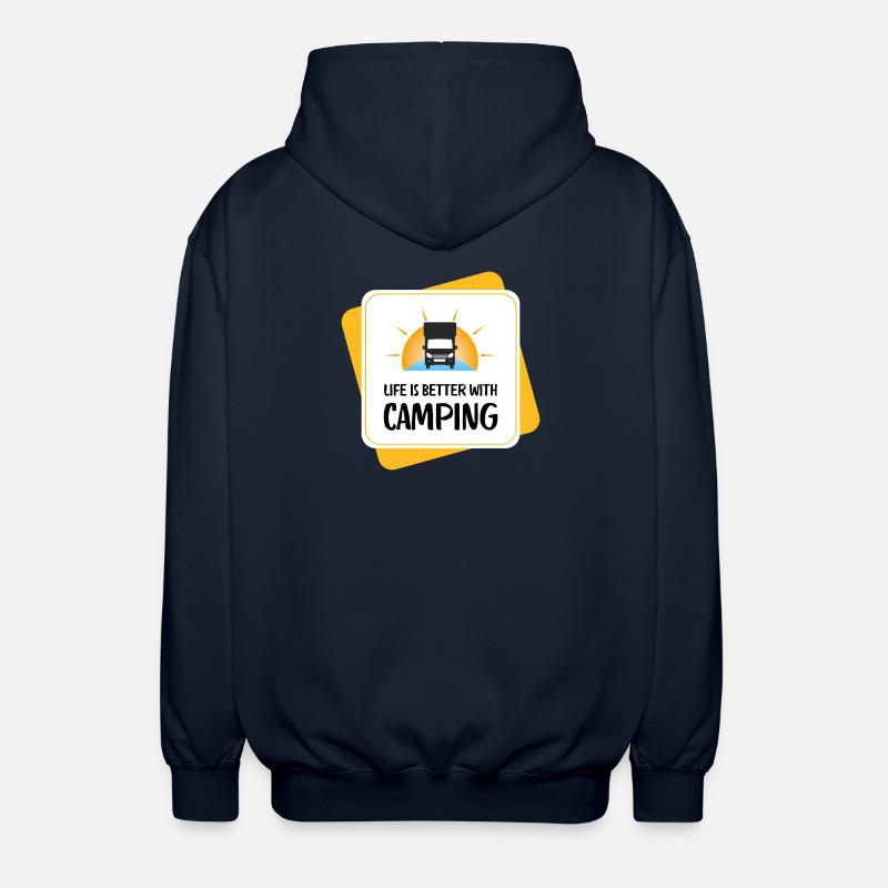 Life Is Better with Camping – Design - Unisex Kapuzenjacke - Navy