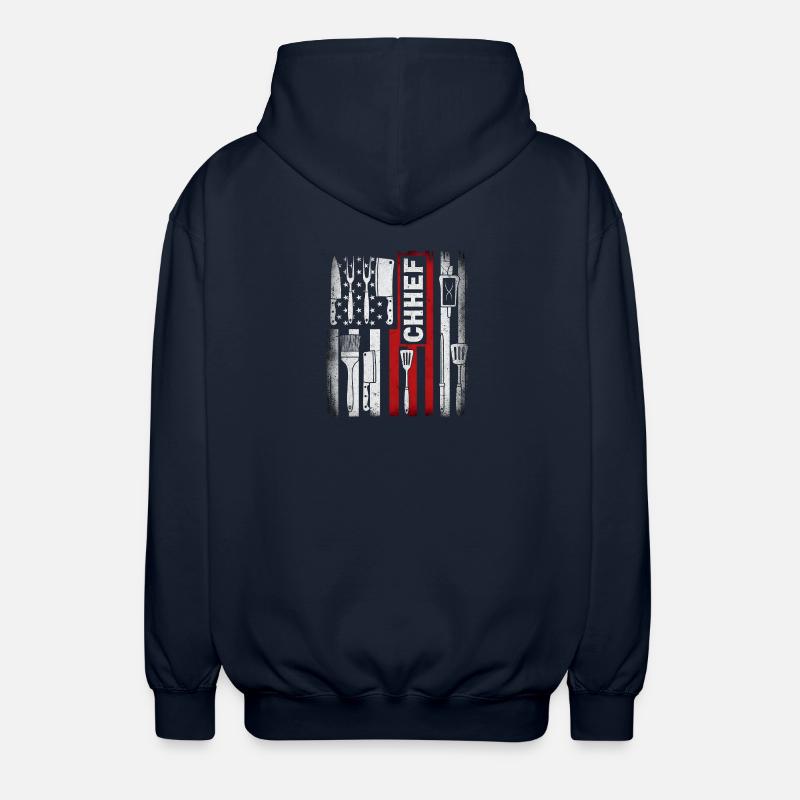 Chef du drapeau américain - Veste à capuche unisexe - marine