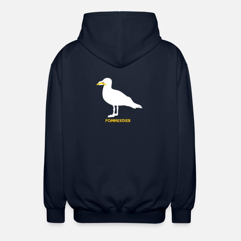 Frites Mouette Voleuse - Blanc - Veste à capuche unisexe - marine