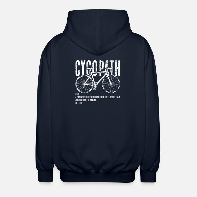 Silhouette de vélo cyclopathe - Veste à capuche unisexe - marine
