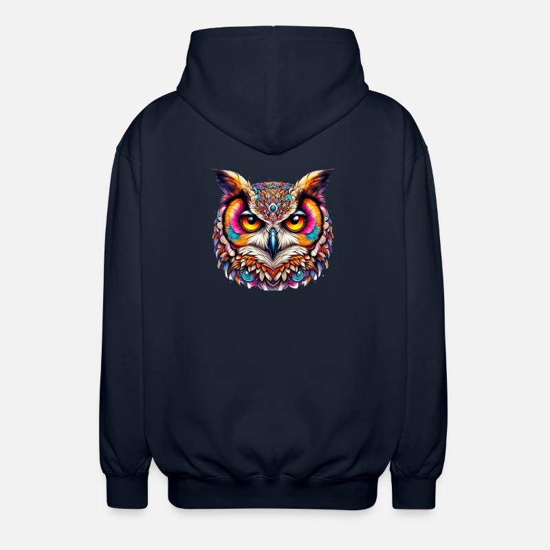 Owl - Unisex Hooded Jacket - navy