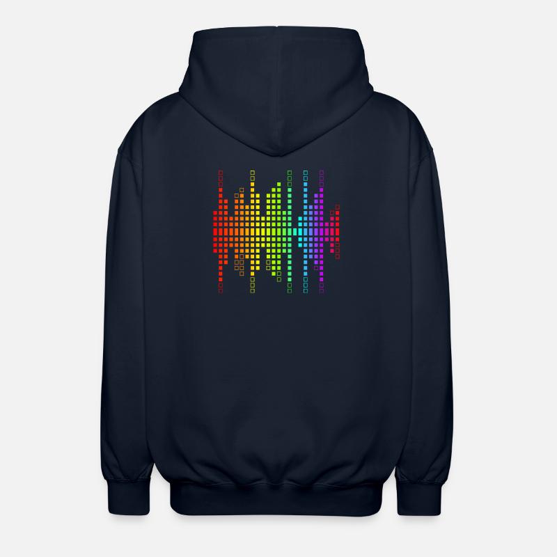 Vibrant Equalizer Sound Wave Pattern - Unisex Hooded Jacket - navy