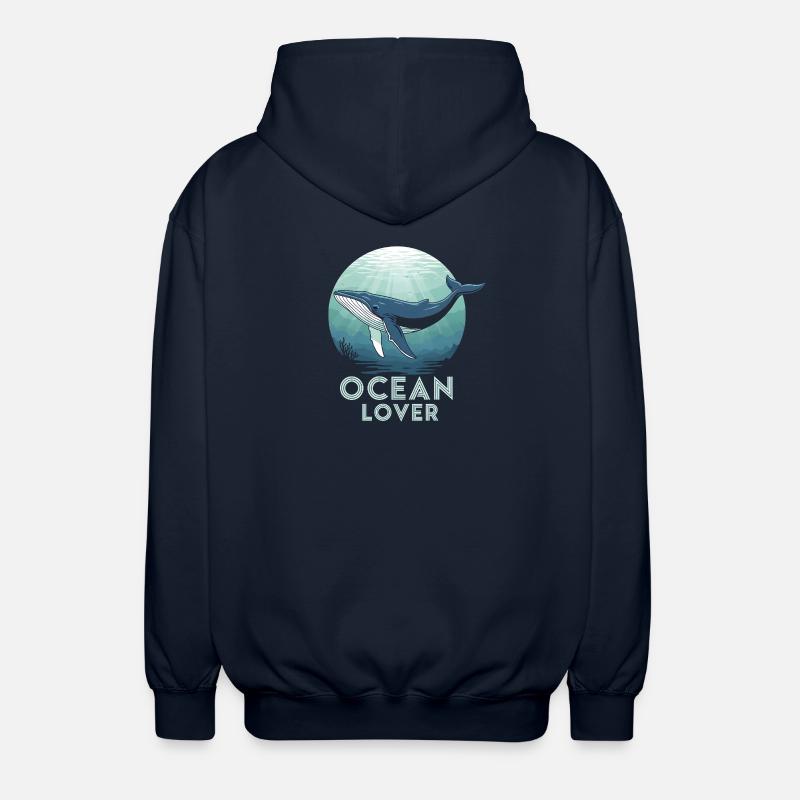 Plongée baleine - Ocean Lover - Veste à capuche unisexe - marine