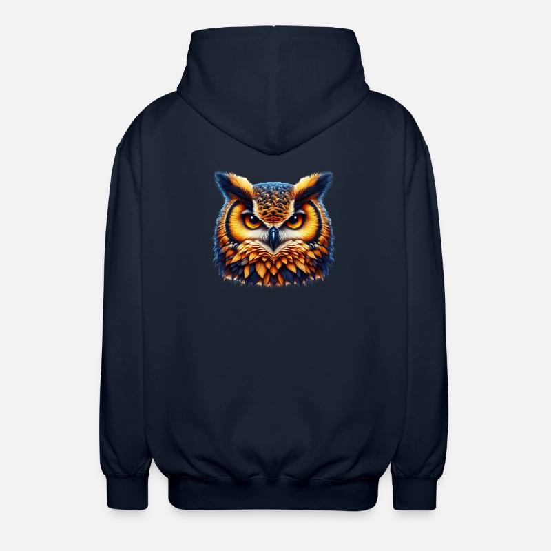Owl - Unisex Hooded Jacket - navy