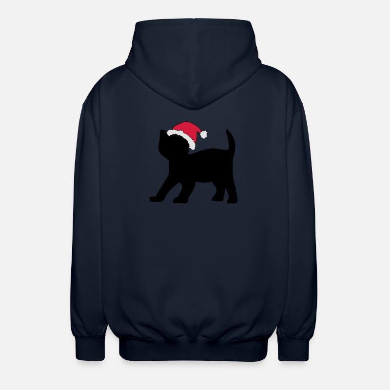Kätzchen in einem Weihnachts-Hut. - Unisex Kapuzenjacke - Navy