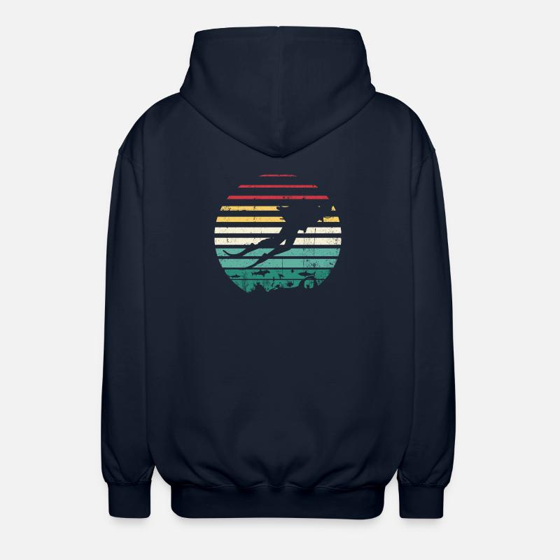 Retro Sunset Surf Silhouette Tee - Unisex Kapuzenjacke - Navy