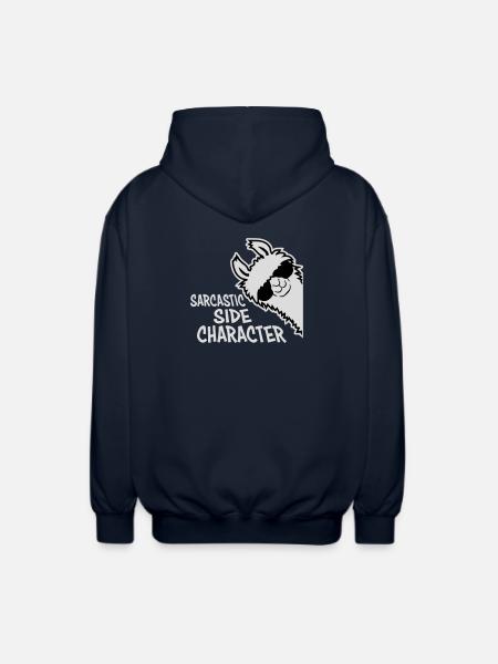 Llama Alpaca Sarcastic Side Character Sarcastic - Unisex Hooded Jacket - navy