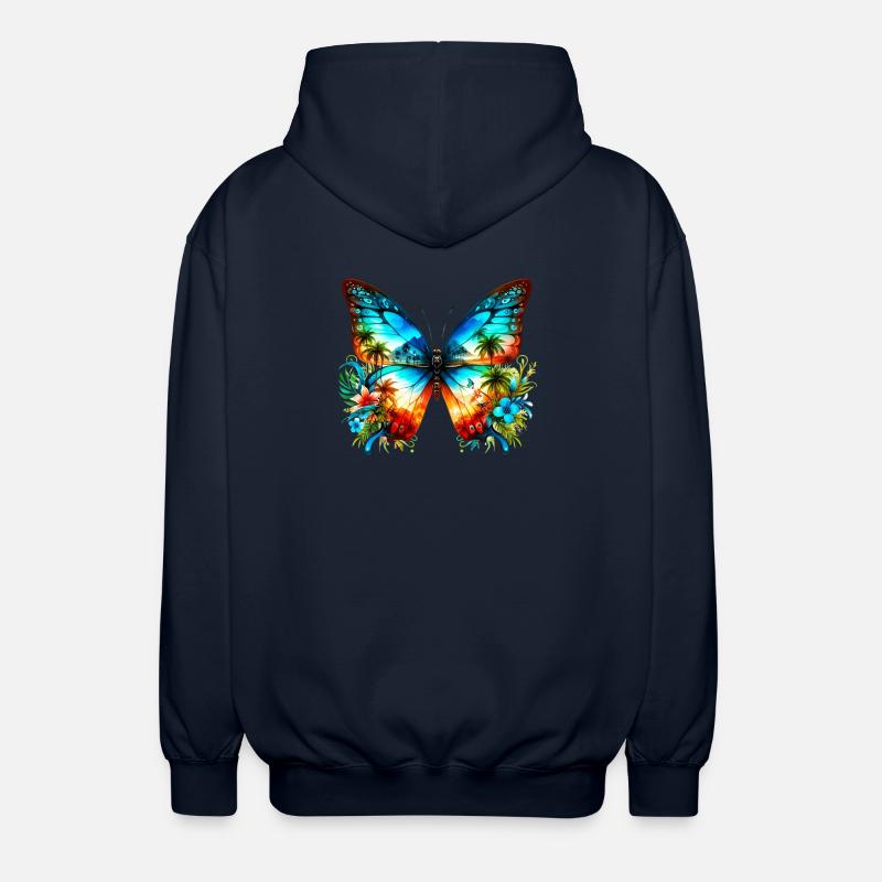 Papillon - Veste à capuche unisexe - marine