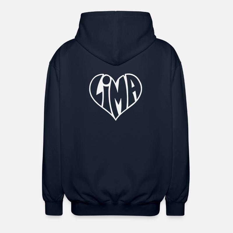 Lima Herz Typo - Unisex Kapuzenjacke - Navy