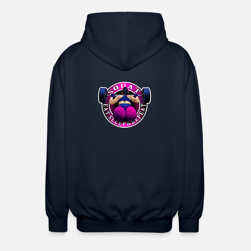 Squat, Eat, Sleep & Repeat. - Veste à capuche unisexe - marine