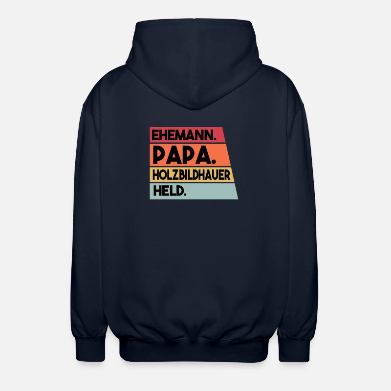 Ehemann Papa Holzbildhauer Held - Unisex Kapuzenjacke - Navy