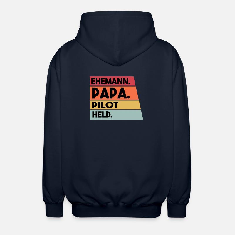 Ehemann Papa Pilot Held - Unisex Kapuzenjacke - Navy