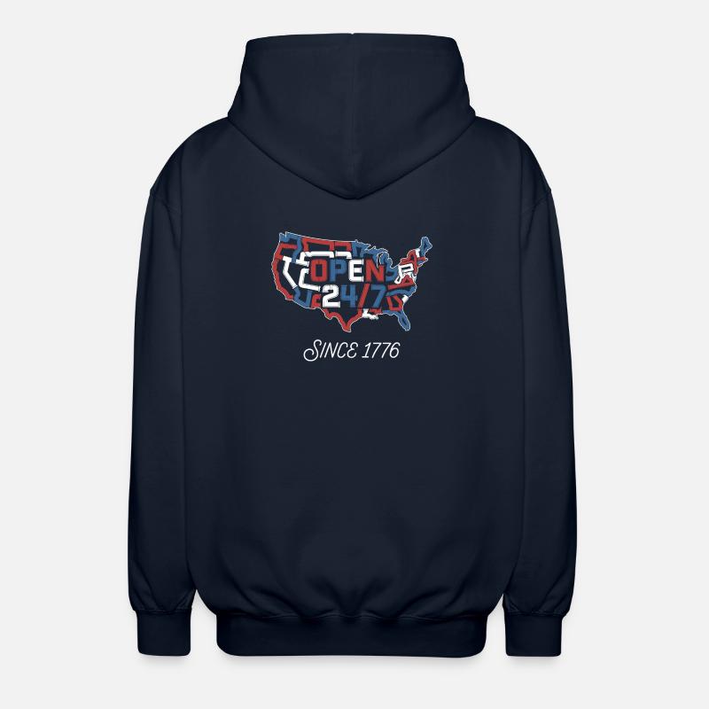Open 24/7 Since 1776 - Unisex Kapuzenjacke - Navy