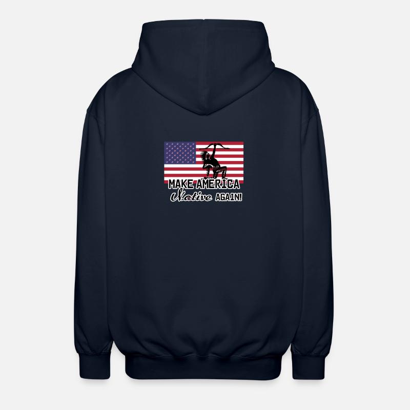 Make America Native again - Unisex Hooded Jacket - navy