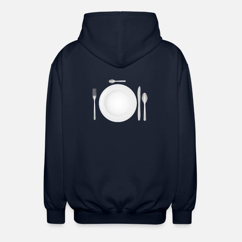 Tischgedeck mit leerem Teller & Besteck - Unisex Kapuzenjacke - Navy