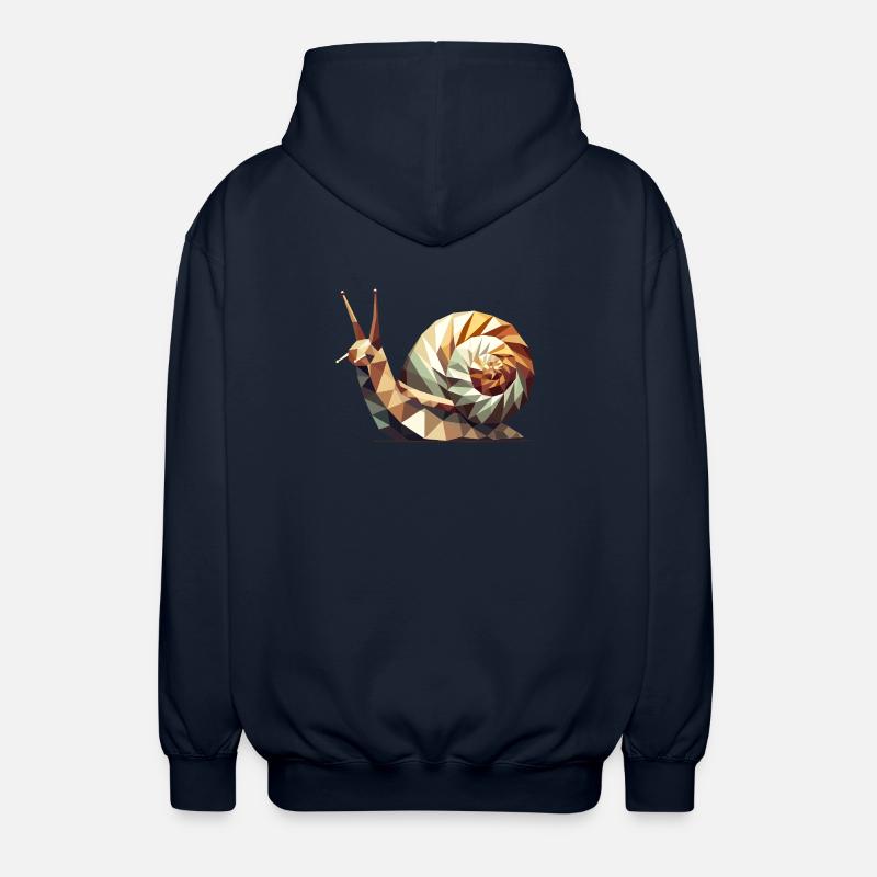 Geometric Snail – Stylized Low-Poly Art - Unisex Hooded Jacket - navy