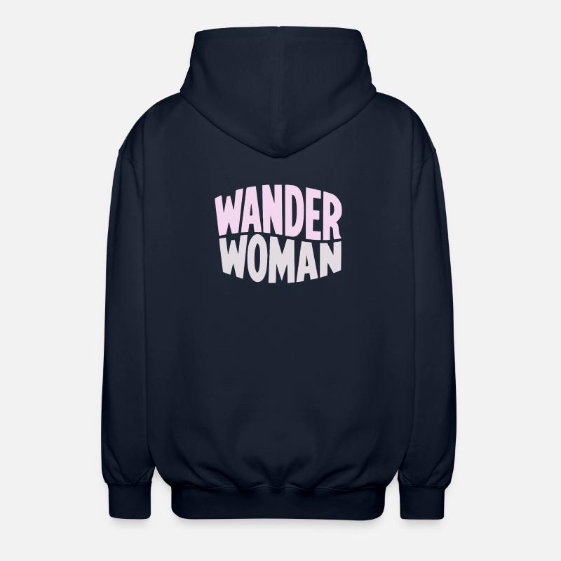 Wanderfrau Gradient Typo - Unisex Kapuzenjacke - Navy